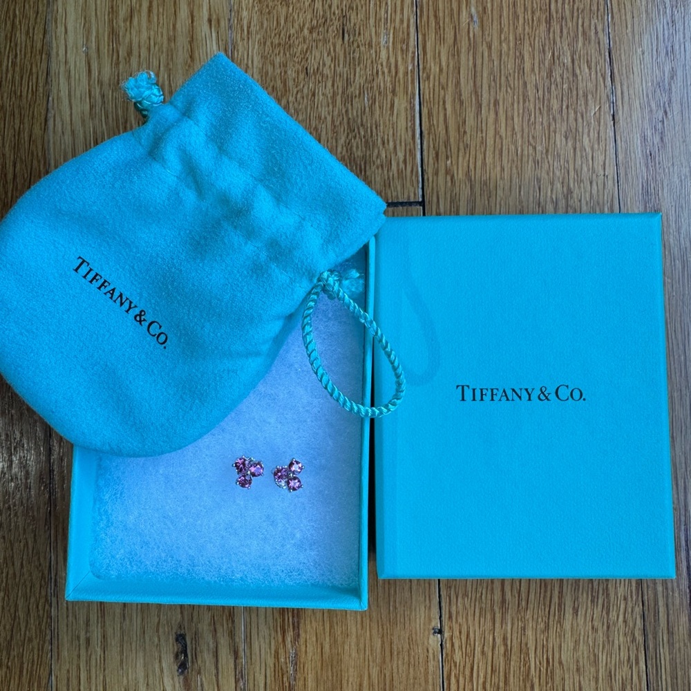 Tiffany & Co. Pink Tourmaline Aria Earrings with Box
